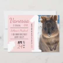Meisjes Eerste Verjaardag Blue Quokka Australië Fo