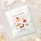 Meisjes eerste verjaardag Let's Pawty Favoriete Ta Bedankzakje (Geknipt)