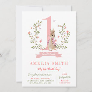 Meisjes eerste verjaardag uitnodigen, Peter konijn Kaart