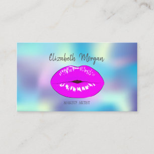Meisjes Elegant Modern Holographic Lips Makeup Visitekaartje