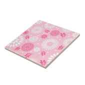Meisjes Elegant Roze White Floral Pattern Tegeltje (Zijkant)