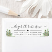 Meisjes Elegant Script Greenery Address Label (Insitu)