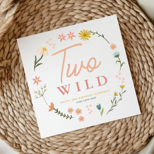 Meisjes Elegante Twee Wilde Wildebloem 2de Verjaar Servet