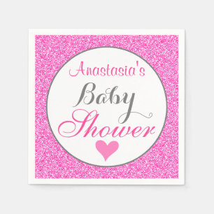 Meisjes en glam Princess Hot Pink Baby shower Servet