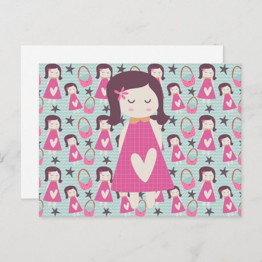 Meisjes en handtassen briefkaart (Voorkant / Achterkant)