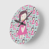 Meisjes en handtassen ronde klok (Hoek)