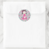 Meisjes en handtassen ronde sticker (Tas)