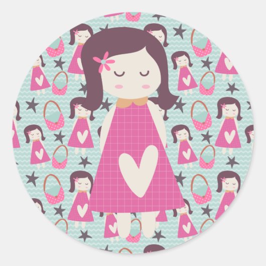 Meisjes en handtassen ronde sticker (Voorkant)
