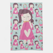 Meisjes en handtassen theedoek (Verticaal)