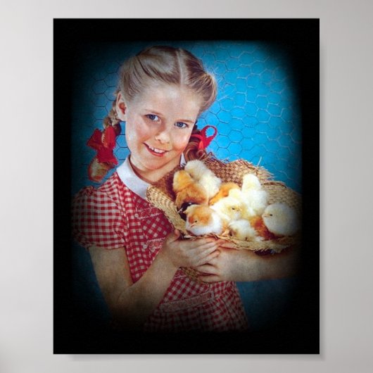 Meisjes en kippen poster (Voorkant)