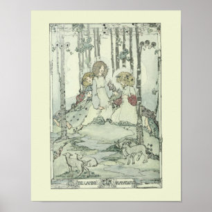 Meisjes en lammeren van Jessie Marion King Poster