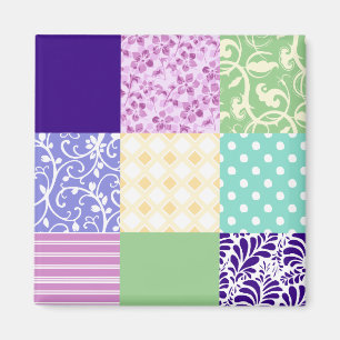 Meisjes en vers Pattern Squares Vector Quilt Magneet