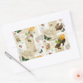 Meisjes Ephemera Mode Collage met naam Rechthoekige Sticker (Envelop)