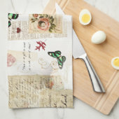 Meisjes  Ephemera Mode Collage met naam Theedoek (Quarter Fold)