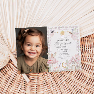 Meisjes Fairy eerste magische tuin verjaardagsfoto Kaart