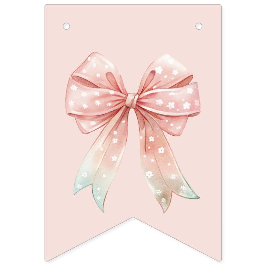 Meisjes Fairy Mushroom House Ribbon Twins Verjaard Vlaggetjes (Tweede vlag)