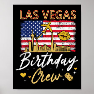 Meisjes Familie Las Vegas Verjaardag Crew Squad Ve Poster