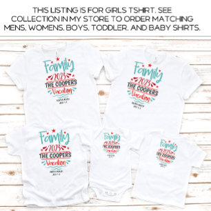 Meisjes Familie Vakantie Strand Zomer Custom T-shirt