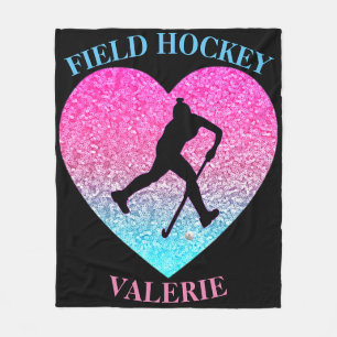 Meisjes Field Hockey Blanket met naam Fleece Deken
