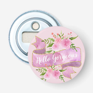 Meisjes  Floral Blush Pink Hallo Goudgoud Button Flesopener