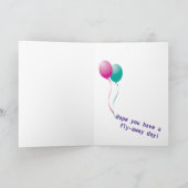 Meisjes Fly-Away Ballon Bundel Gelukkige Verjaarda Kaart (Binnen)