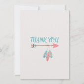 Meisjes Foto Boho Feather Wreath Birth Aankondiging (Achterkant)