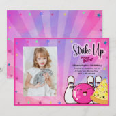 Meisjes Foto Bowling Tie Dye Feestje Kaart (Voorkant / Achterkant)