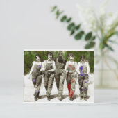  meisjes - Fun, feministische kunst Briefkaart (Staand voorkant)