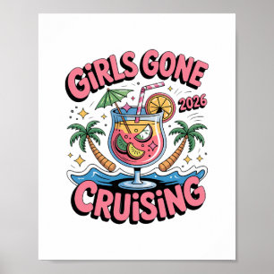 Meisjes Gaan Cruisen 2026 Drank Cruise Vakantie Tr Poster