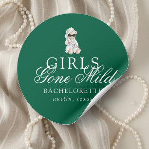 Meisjes gaan voor een rustige Spa Beer vrijgezelle Ronde Sticker