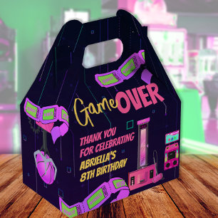 Meisjes gamen en arcade-verjaardag bedankdoosjes