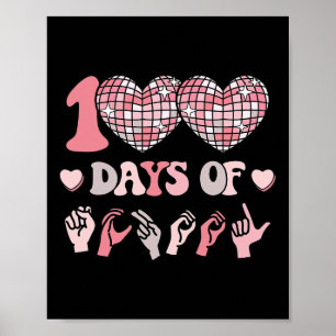 Meisjes Gebarentaal 100ste Dag van School Outfit A Poster