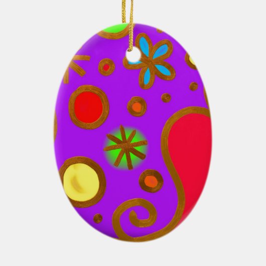 Meisjes gekleurd Paars rood Keramisch Ornament (Achterkant)