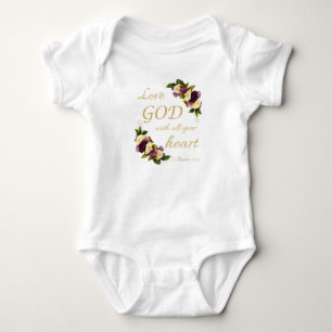 Meisjes Geloof Bloemen: Heb God lief met heel je h Romper