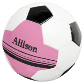 Meisjes Gepersonaliseerd Roze Voetbal (Drie kwart)