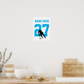 Meisjes Gepersonaliseerde het Aantal Turquoise van Poster (Keuken)