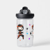 Meisjes Gepersonaliseerde Leuke Ninja Kinder Aange Waterfles (Voorkant)