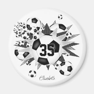 Meisjes gepersonaliseerde voetbal blowout magneet