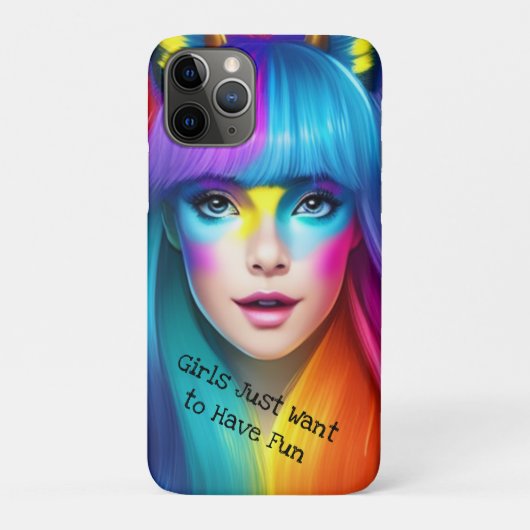 Meisjes Gewoon Willen Plezier Kleurrijke regenboog Case-Mate iPhone Case (Achterkant)
