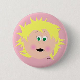 Meisjes Gezicht Blonde Groene Ogen Kapskids Button