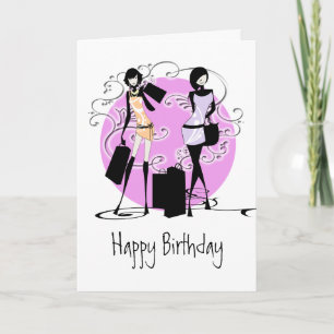 Meisjes girly mode diva's vrienden PERSONALISEREN Kaart