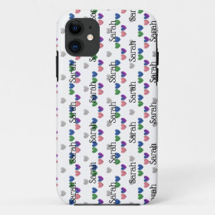 Meisjes Glitter Hearts iPhone 11 Hoesje