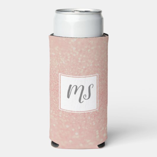 Meisjes Glitter Monogram Initiaal Roze Goud (Seltzer Voorkant)
