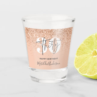 Meisjes glitter smaken moderne 30e verjaardag shot glas