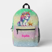 Meisjes Glitter unicorn magische ster Bedrukte Rugzak (Voorkant)