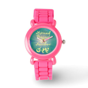 Meisjes Glitter Zeemeermin Prinses! VOEG HAAR NAAM Horloge