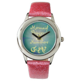 Meisjes Glitter Zeemeermin Prinses! VOEG HAAR NAAM Horloge