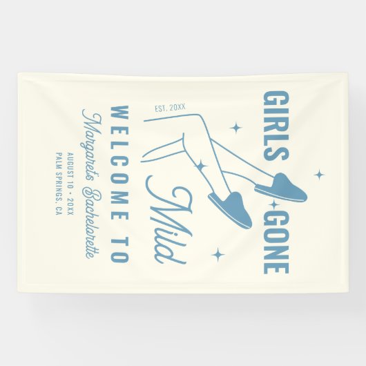 Meisjes Gone Mild Hand getrokken Bachelorette Welk Spandoek (Horizontaal)