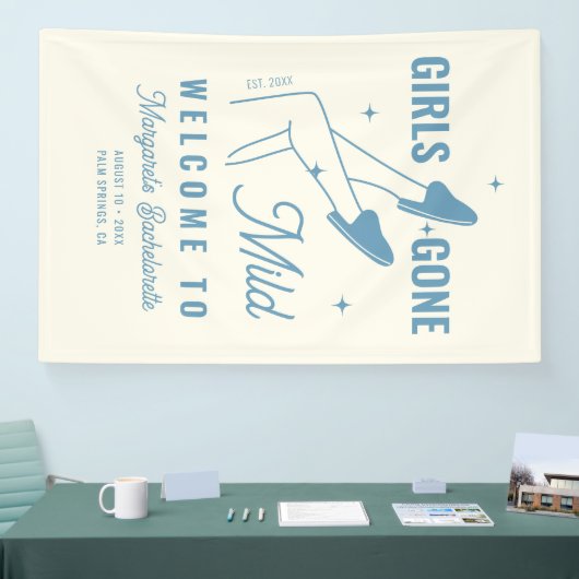 Meisjes Gone Mild Hand getrokken Bachelorette Welk Spandoek (Beurs)
