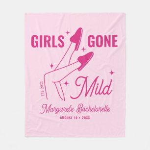 Meisjes Gone Mild Roze Slaapfeest Afscheidscadeau Fleece Deken
